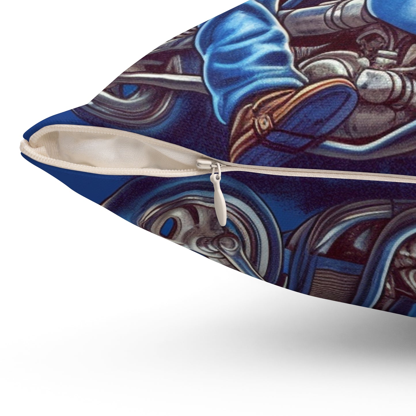 Frog Motorcycle Rider 4th of July USA Patriotic American Graphic Spun Polyester Square Pillow