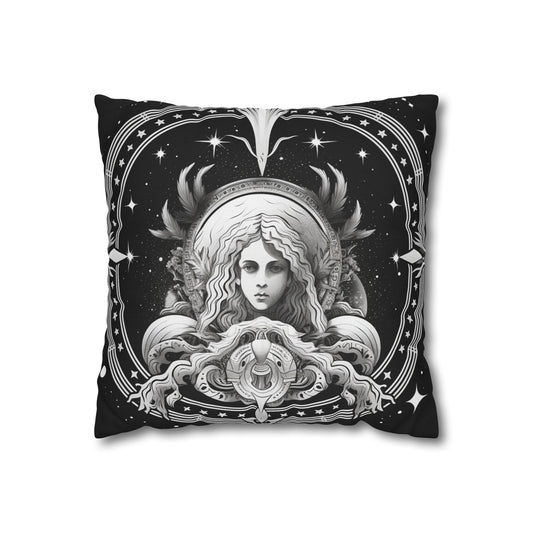 Virgo Zodiac Polyester Square Pillow Case, Indoor, Double Sided Design