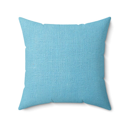 Bright Aqua Teal: Denim-Inspired Refreshing Blue Summer Fabric - Spun Polyester Square Pillow