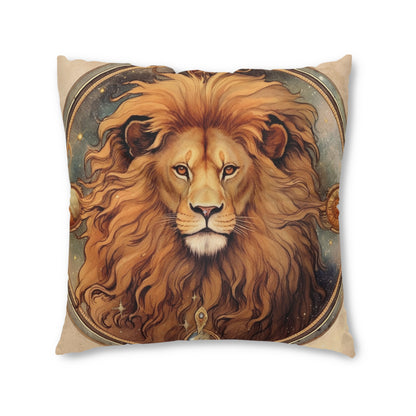 Astrological Leo Sign Vibrant Celestial Cosmic Zodiac - Tufted Floor Pillow, Square