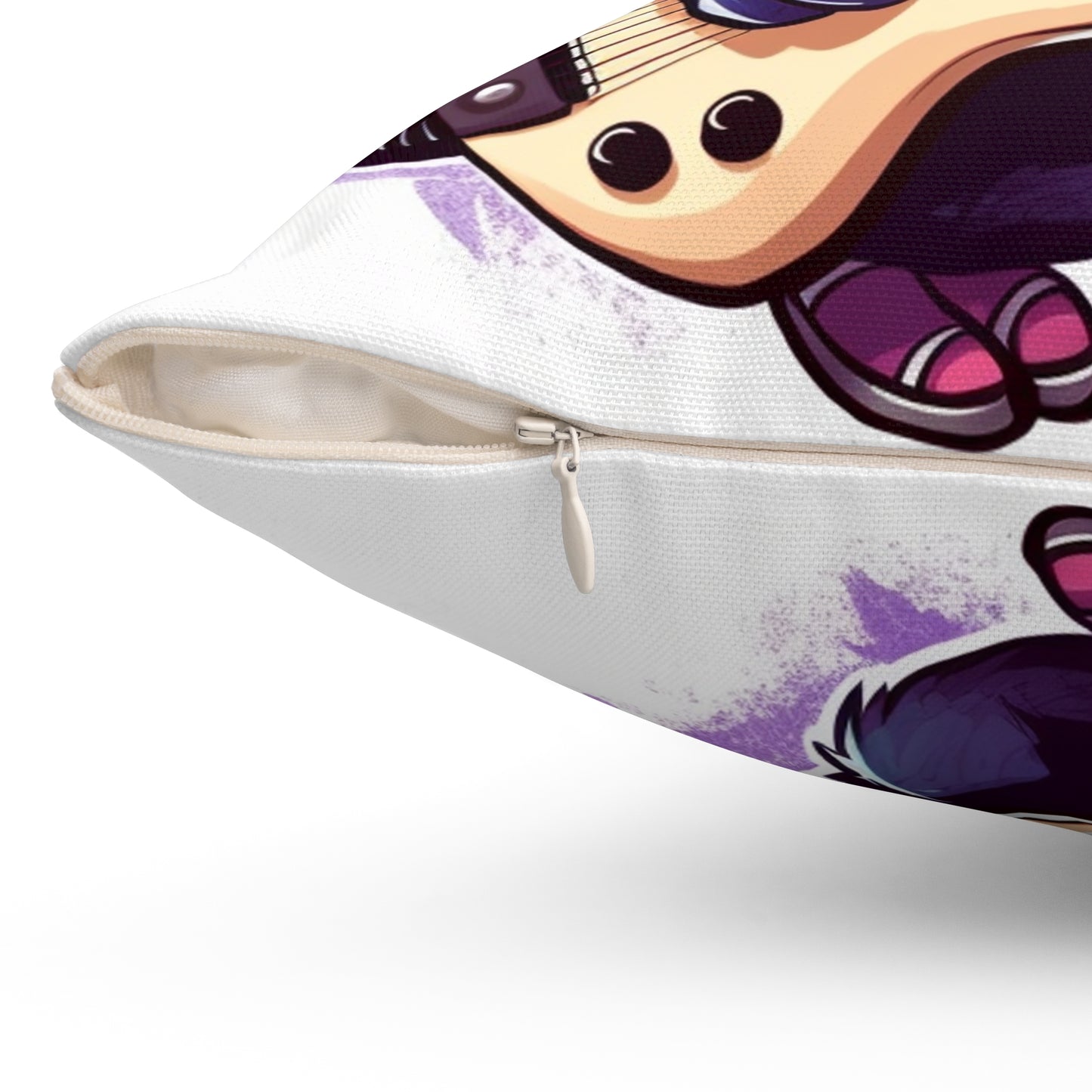 Musical Musician Opossum Anime Guitarist Spun Polyester Square Pillow