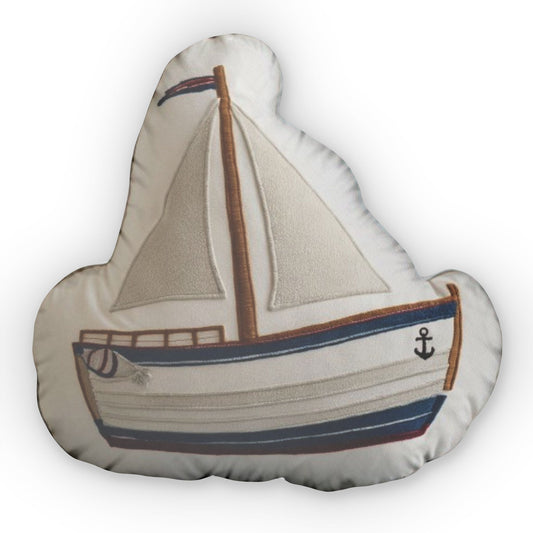 Sail Boat Plush, Boating Ship Gift, Shaped Pillow