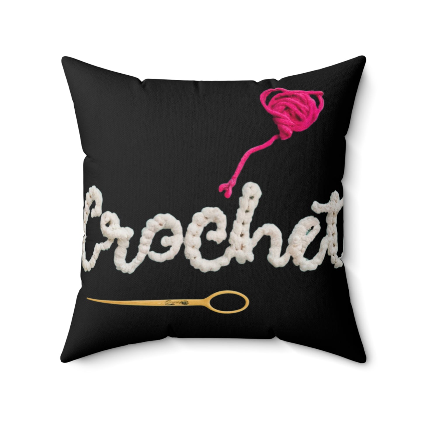 Crochet Love Gift - Heartfelt Fabric Fashion Collector Style - Spun Polyester Square Pillow