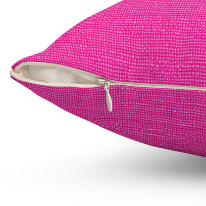 Hot Neon Pink Doll Like: Denim-Inspired, Bold & Bright Fabric - Spun Polyester Square Pillow