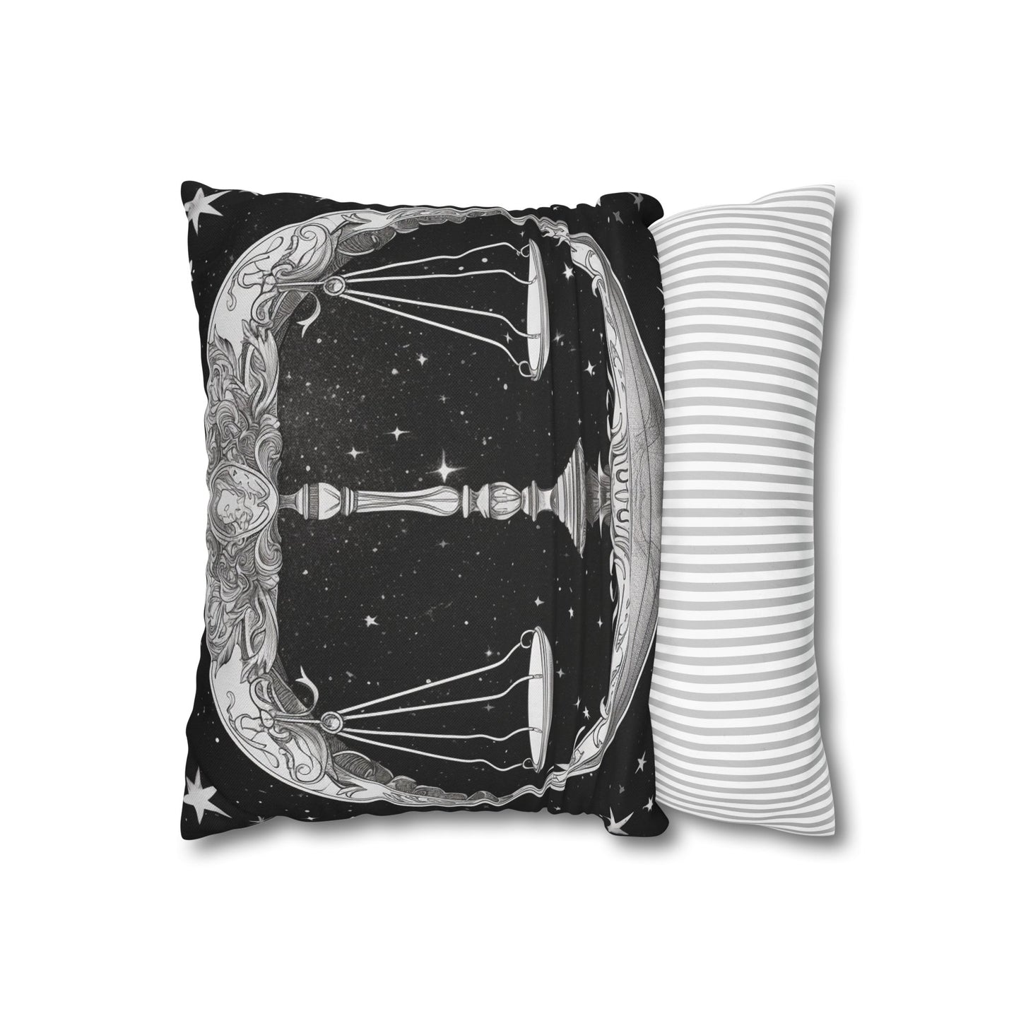 Libra Zodiac Sign Polyester Square Pillow Case, Double Sided Print