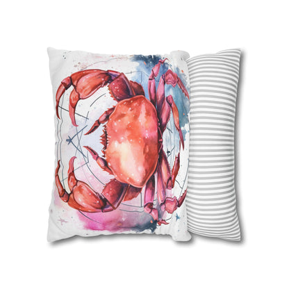 Cancer Star Sign - Elegant Zodiac Astrology Spun Polyester Square Pillow Case