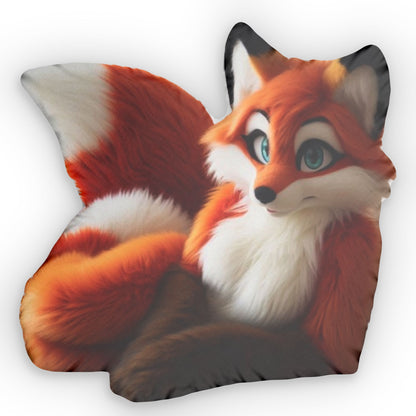 Fox Furry, Animal Gift, Plush Shaped Pillow