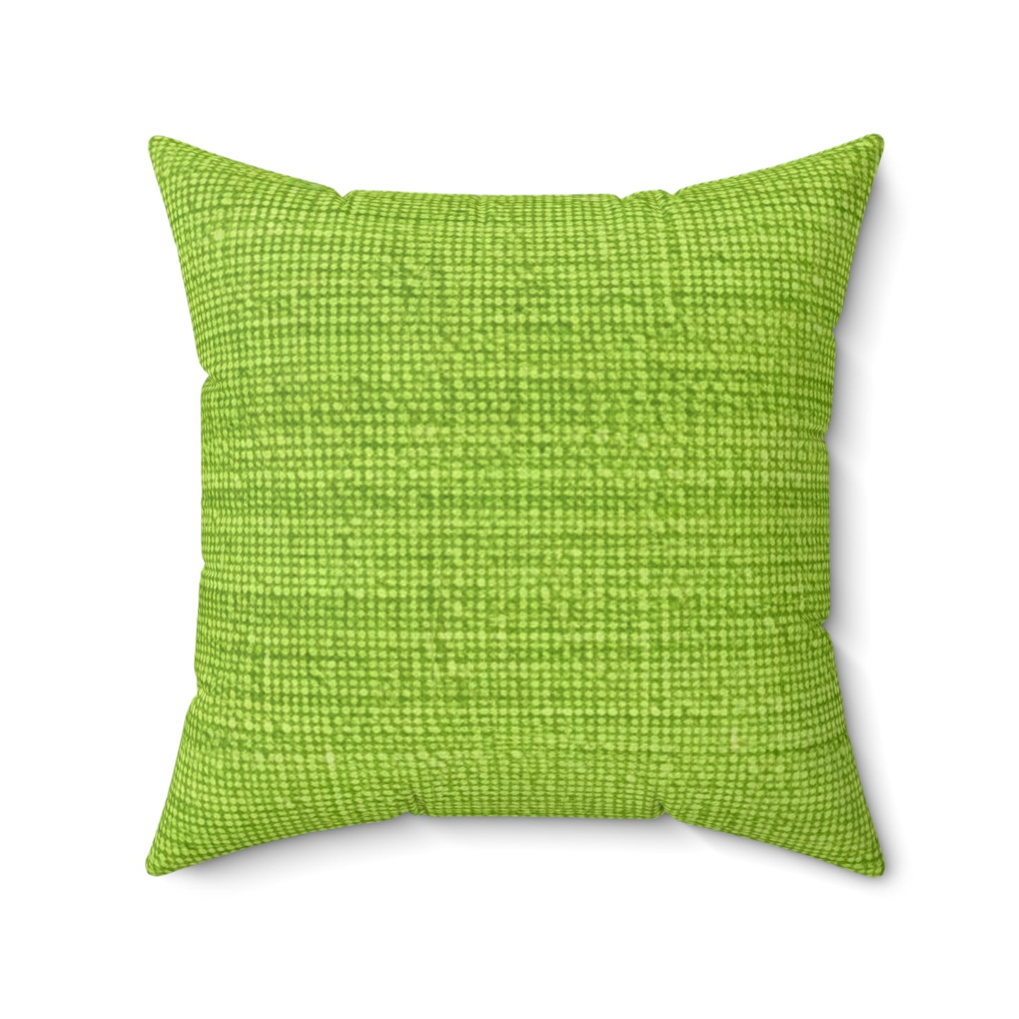 Lush Grass Neon Green: Denim-Inspired, Springtime Fabric Style - Spun Polyester Square Pillow