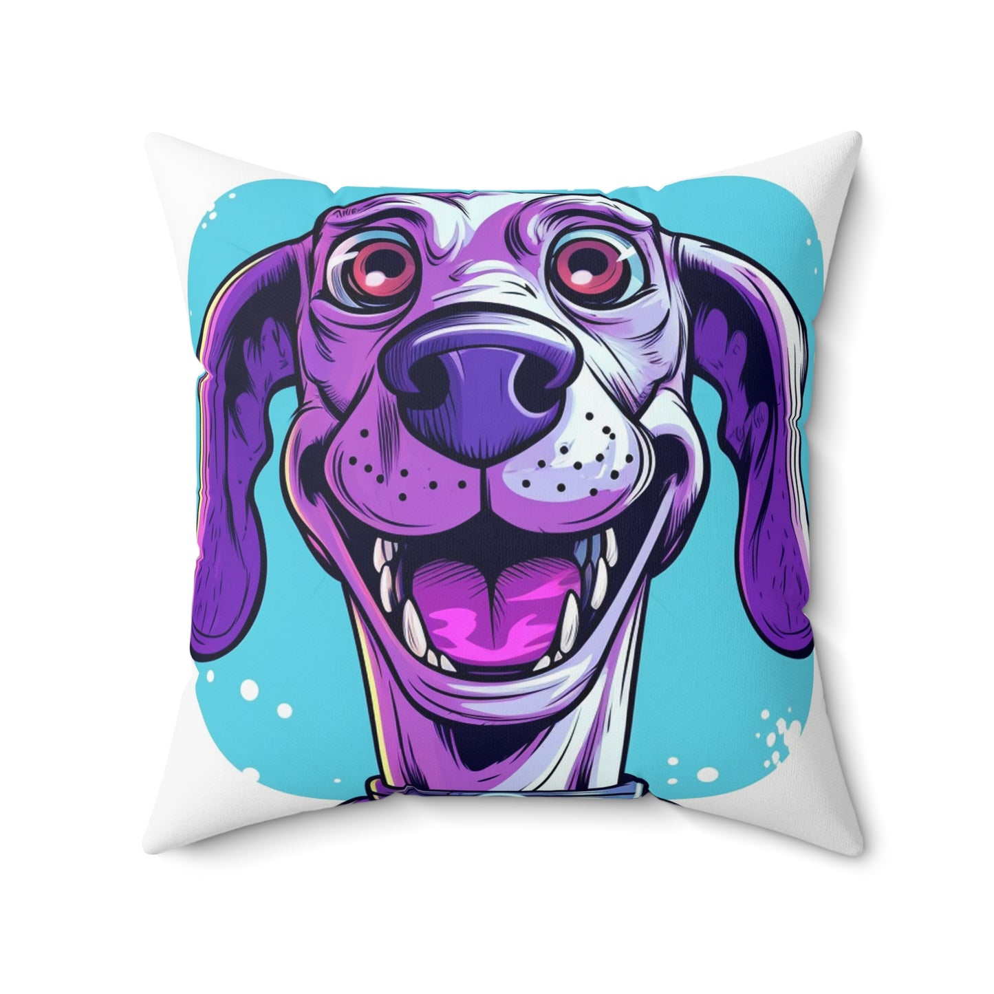 Alien Puppy Anime Comic Style Spun Polyester Square Pillow