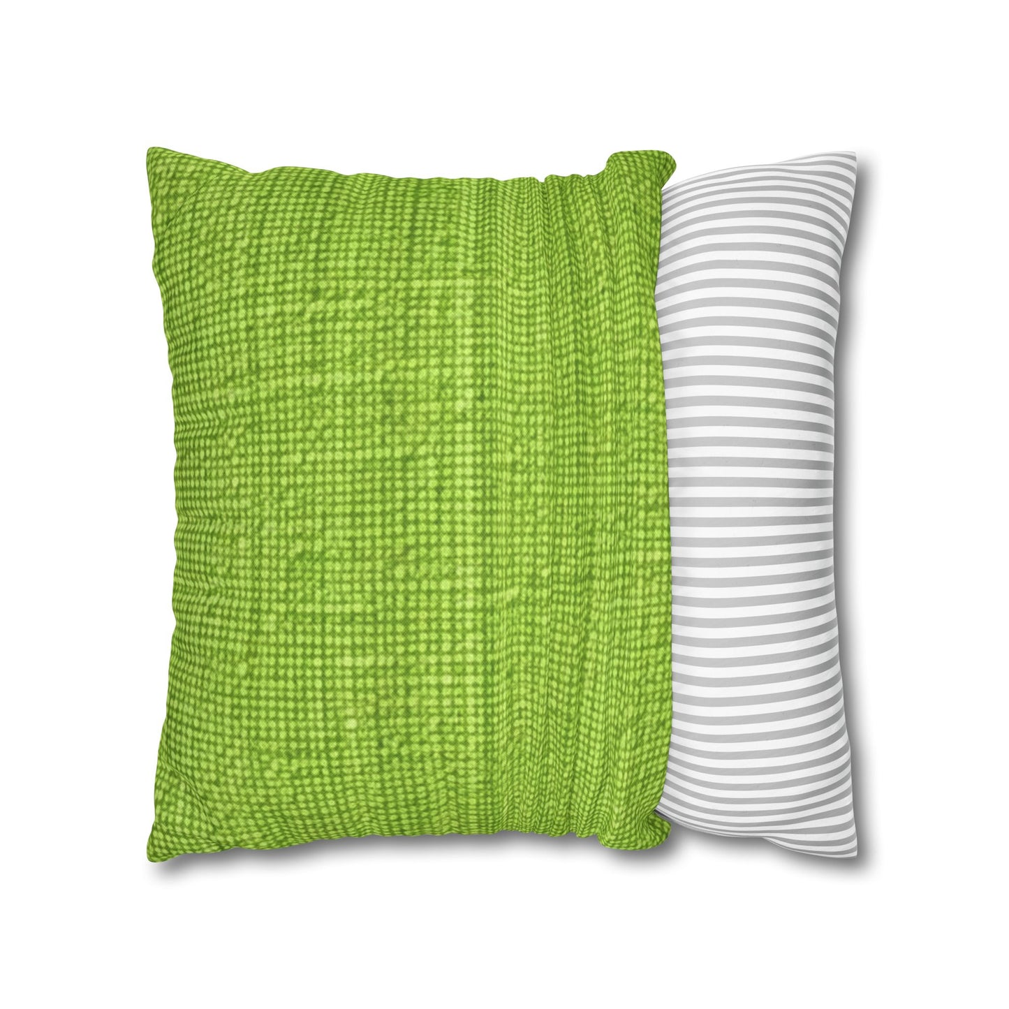 Lush Grass Neon Green: Denim-Inspired, Springtime Fabric Style - Spun Polyester Square Pillow Case