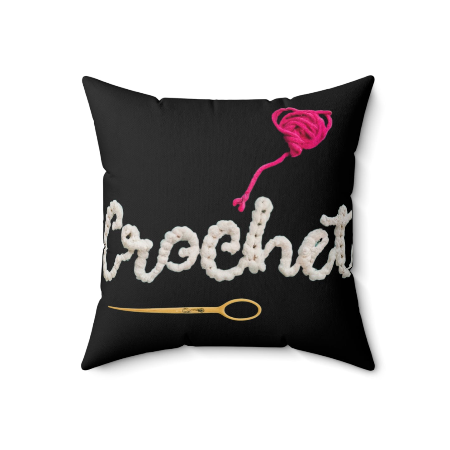 Crochet Love Gift - Heartfelt Fabric Fashion Collector Style - Spun Polyester Square Pillow