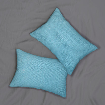 Bright Aqua Teal: Denim-Inspired Refreshing Blue Summer Fabric - Spun Polyester Lumbar Pillow