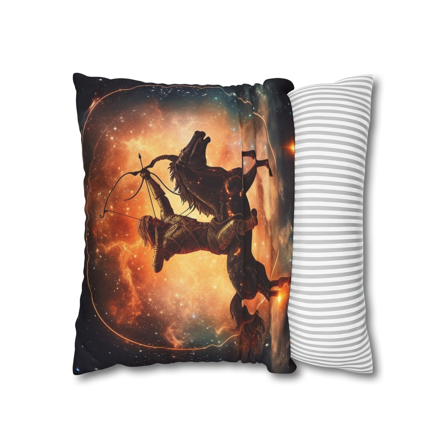 Sagittarius Constellation Totem - Archer in Action Zodiac Symbol - Spun Polyester Square Pillow Case