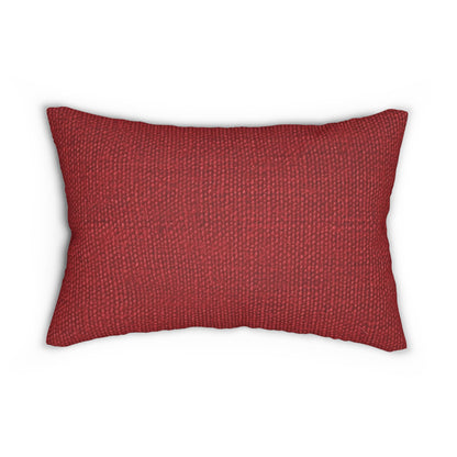 Bold Ruby Red: Denim-Inspired, Passionate Fabric Style - Spun Polyester Lumbar Pillow