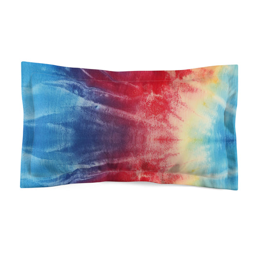 Rainbow Tie-Dye Denim: Vibrant Multi-Color, Fabric Design Spectacle - Microfiber Pillow Sham