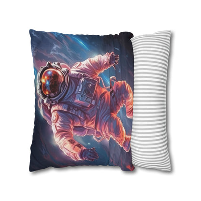 Astronaut Outer Space - Galaxy Starfield Art Spun Polyester Square Pillow Case