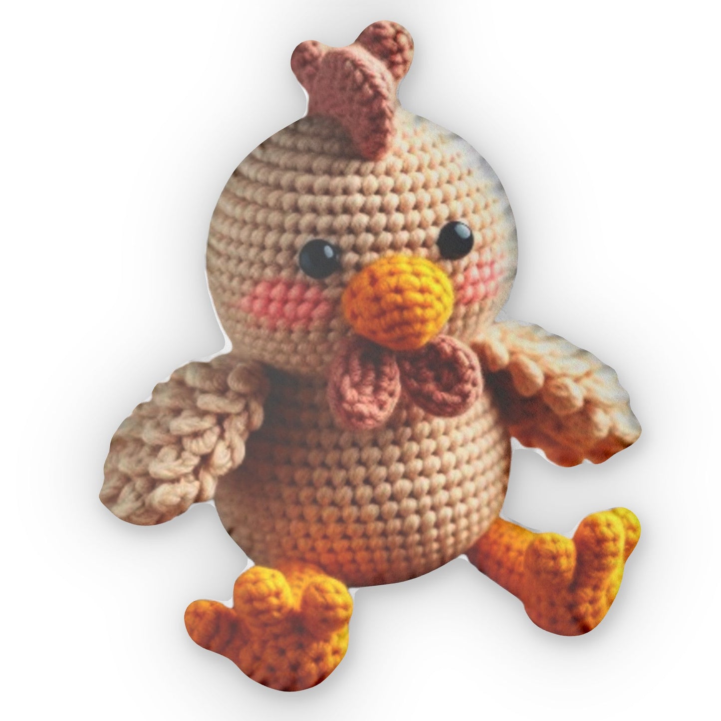 Crochet Chicken Plush Shaped Pillow