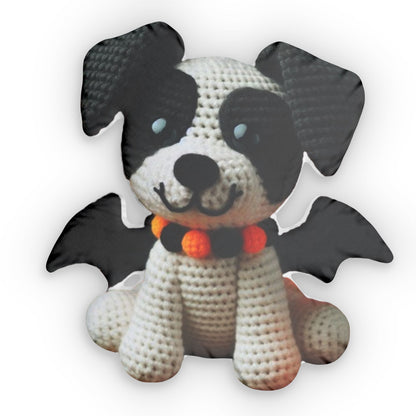 Crochet Halloween Dog, Spoky Gift, Plush Shaped Pillow