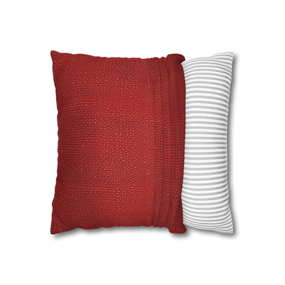 Juicy Red Berry Blast: Denim Fabric Inspired Design - Spun Polyester Square Pillow Case