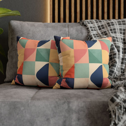 Minimalist Geometric Shapes - Pastel Decor Design Spun Polyester Square Pillow Case