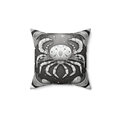 Cancer Zodiac, Crab Symbol Design, Water Element, Spun Polyester Square Pillow