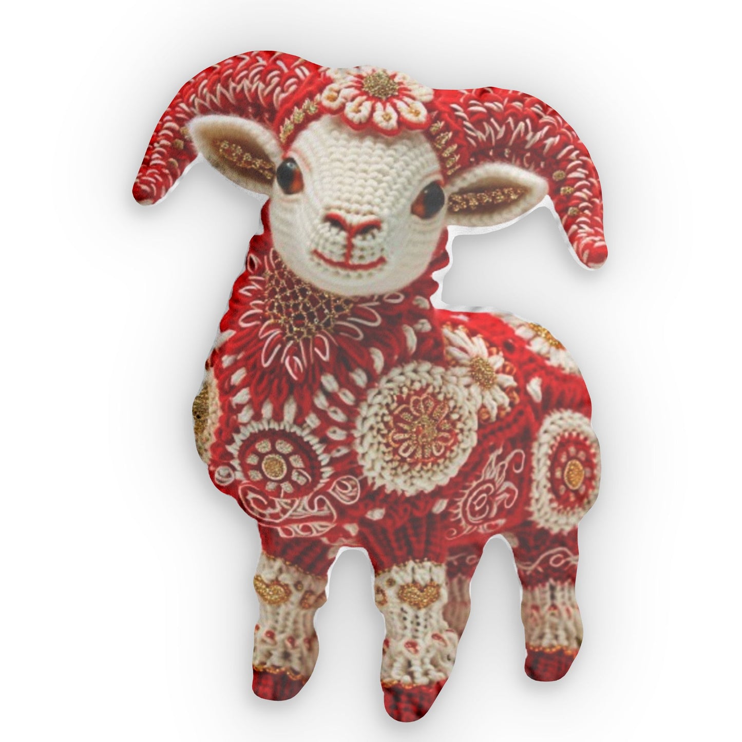 Chinese Sheep, Shaped Pillow, Crochet Plush Gift