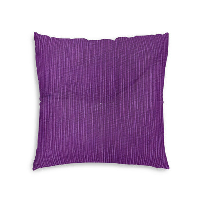 Violet/Plum/Purple: Denim-Inspired Luxurious Fabric - Tufted Floor Pillow, Square