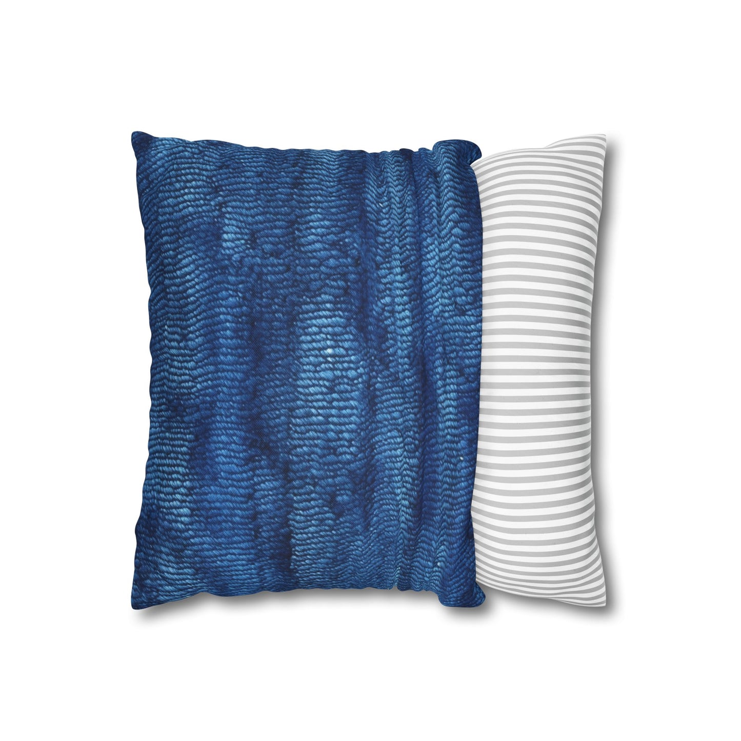 Blue Spectrum: Denim-Inspired Fabric Light to Dark - Spun Polyester Square Pillow Case