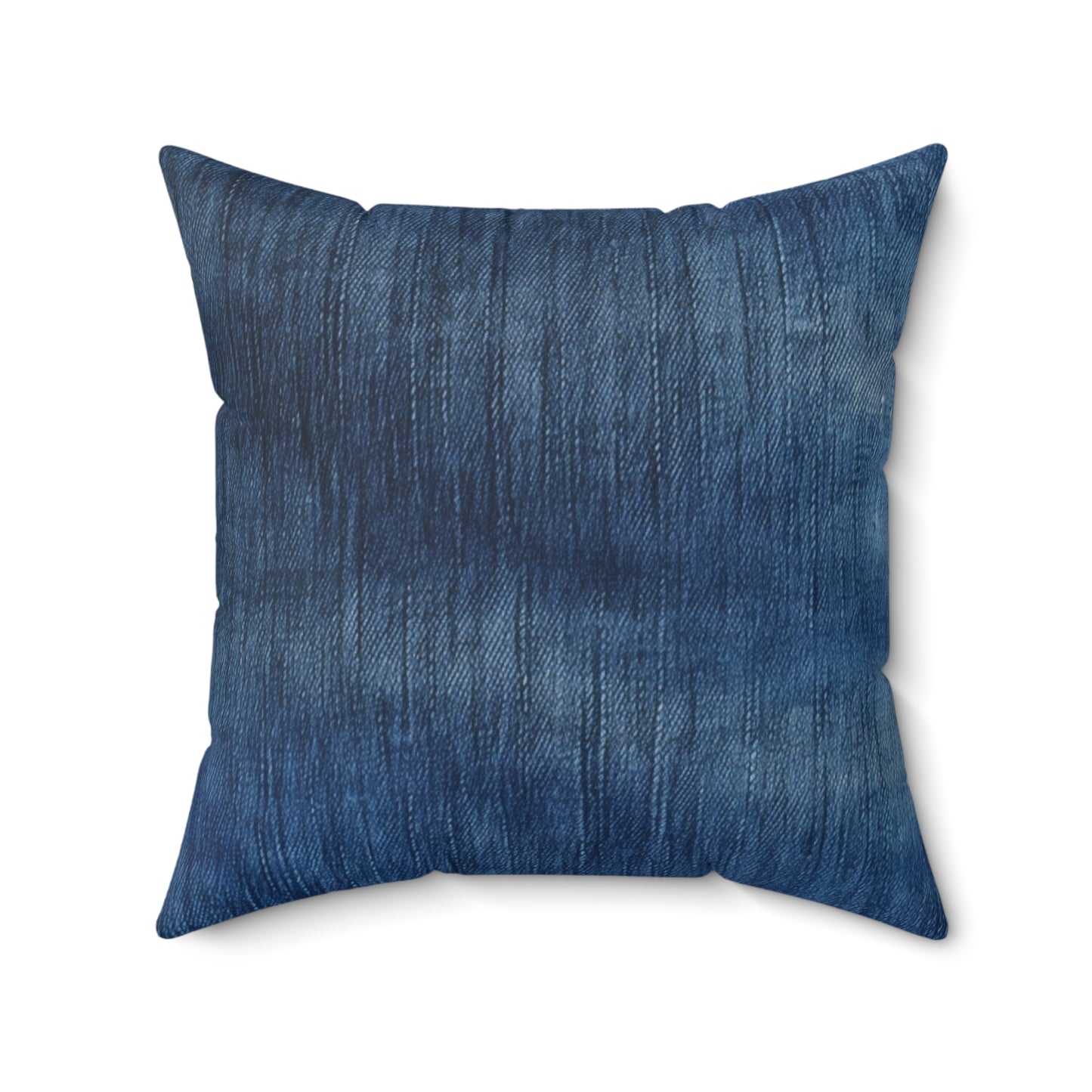 Indigo Splash: Washed Denim Reverie in Deep Blue - Spun Polyester Square Pillow