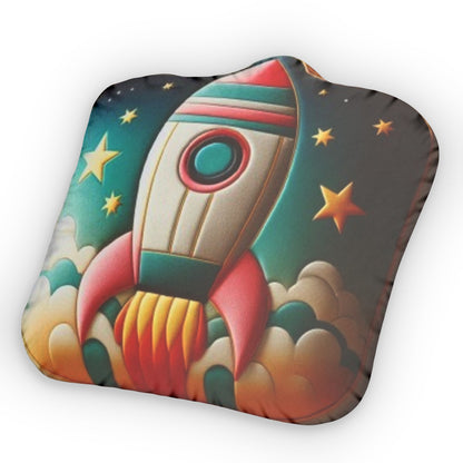 Rocketship Space Flight Plush Shaped Pillow