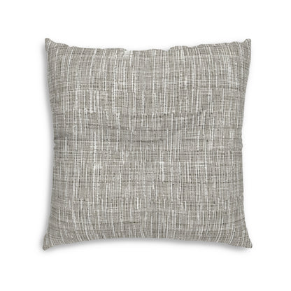 Silver Grey: Denim-Inspired, Contemporary Fabric Design - Tufted Floor Pillow, Square