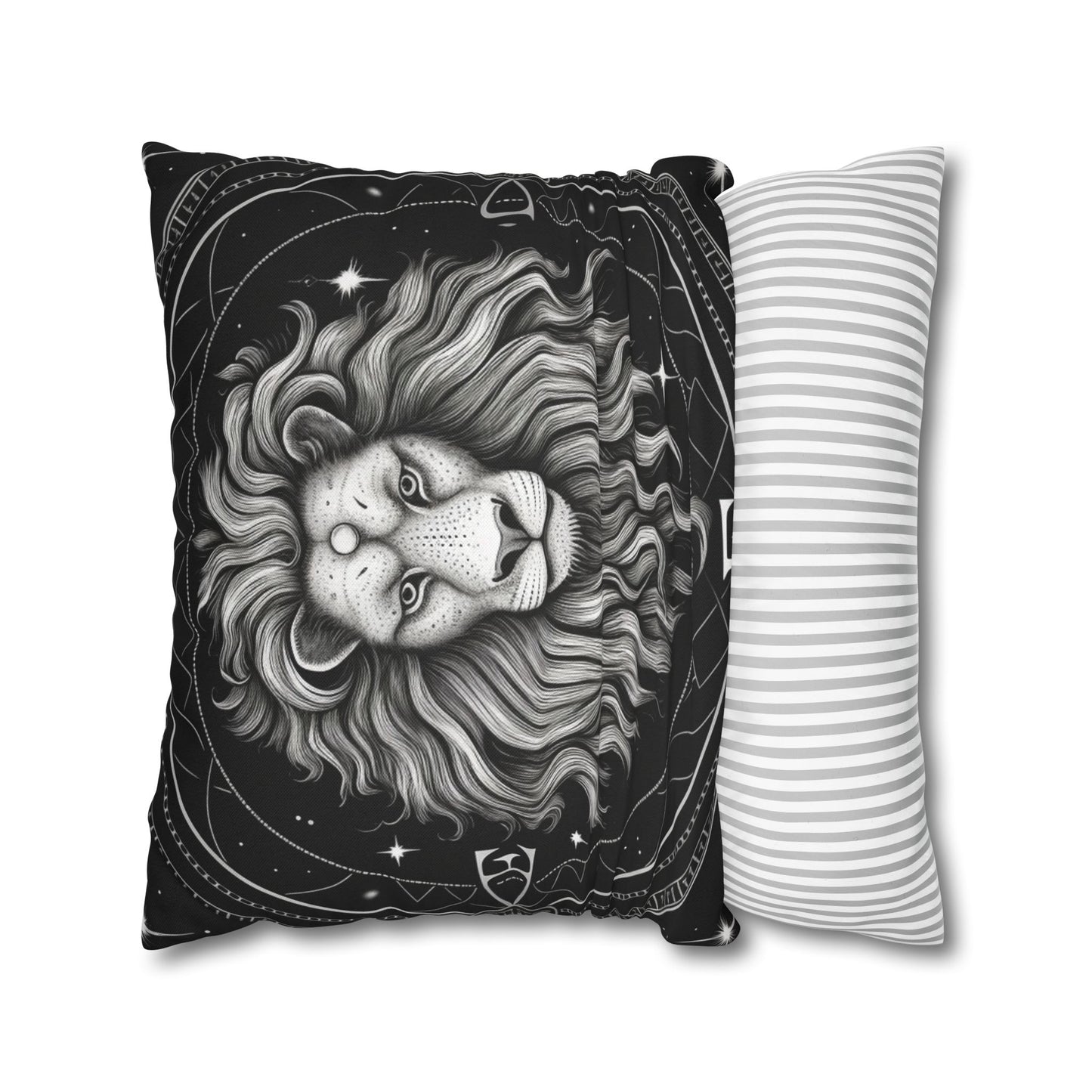 Leo Zodiac Sign Spun Polyester Square Pillow Case, Double Sided Print