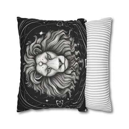 Leo Zodiac Sign Spun Polyester Square Pillow Case, Double Sided Print