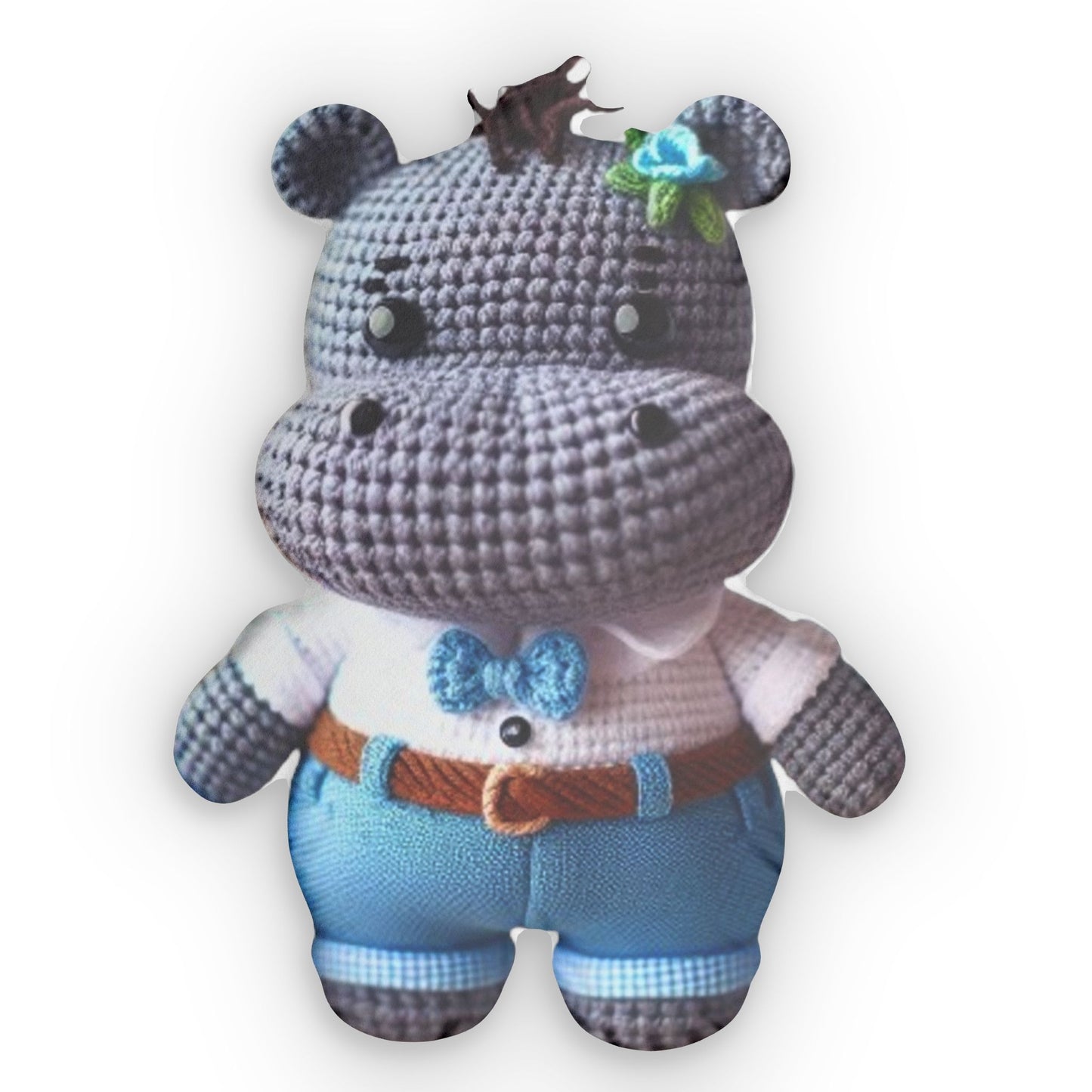 Hippo Crochet Cute, Plush Animal - Shaped Pillow