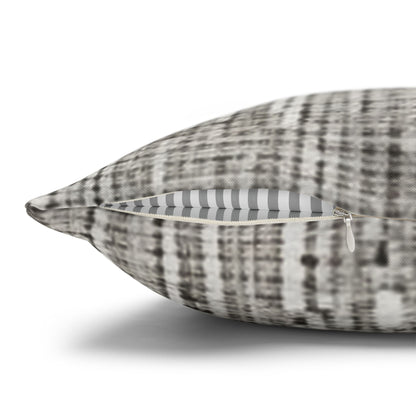 Silver Grey: Denim-Inspired, Contemporary Fabric Design - Spun Polyester Square Pillow Case