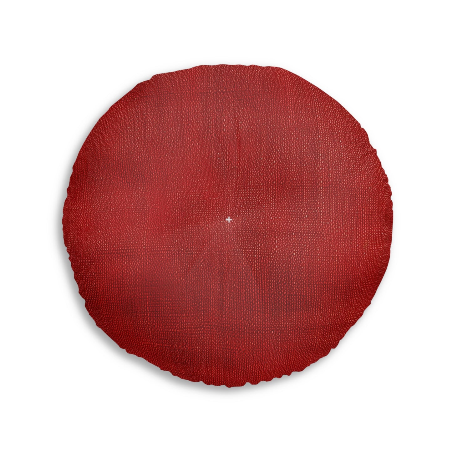 Juicy Red Berry Blast: Denim Fabric Inspired Design - Tufted Floor Pillow, Round