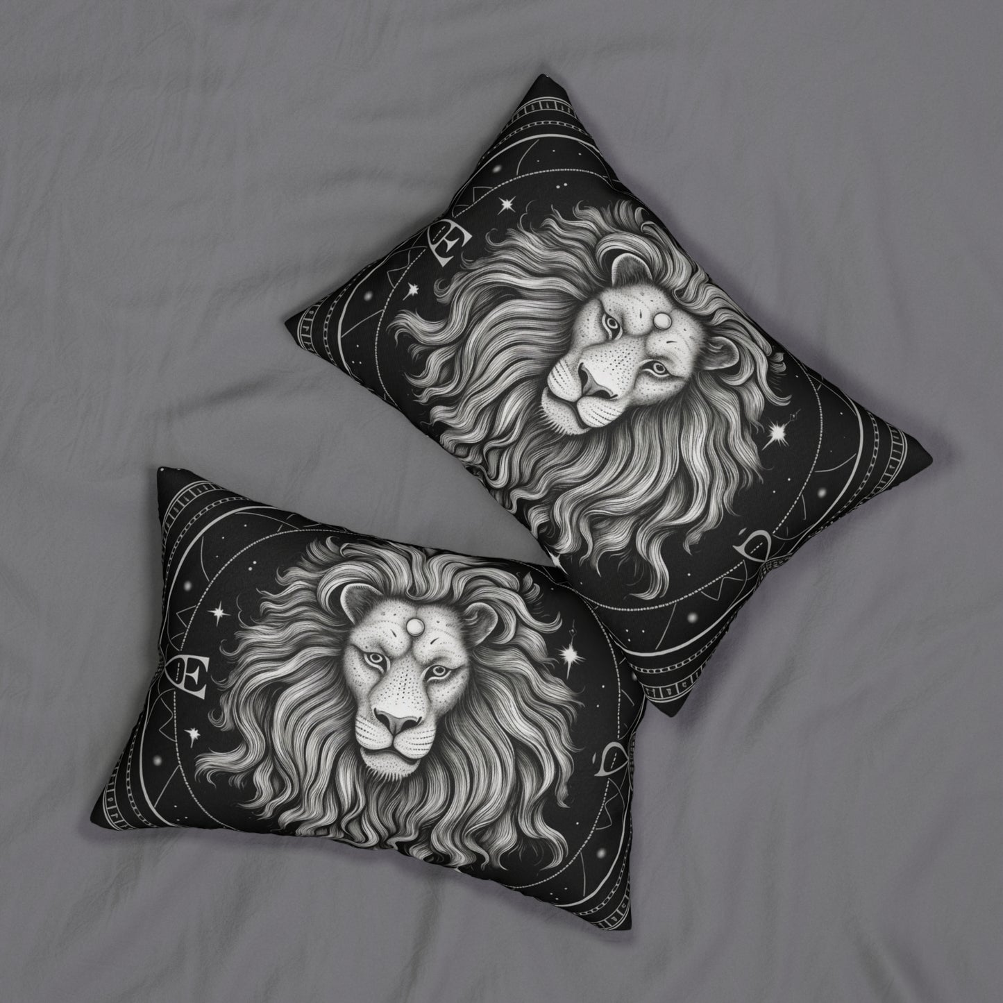 Leo Zodiac Design, Spun-Polyester Lumbar Pillow, Double-Sided Print