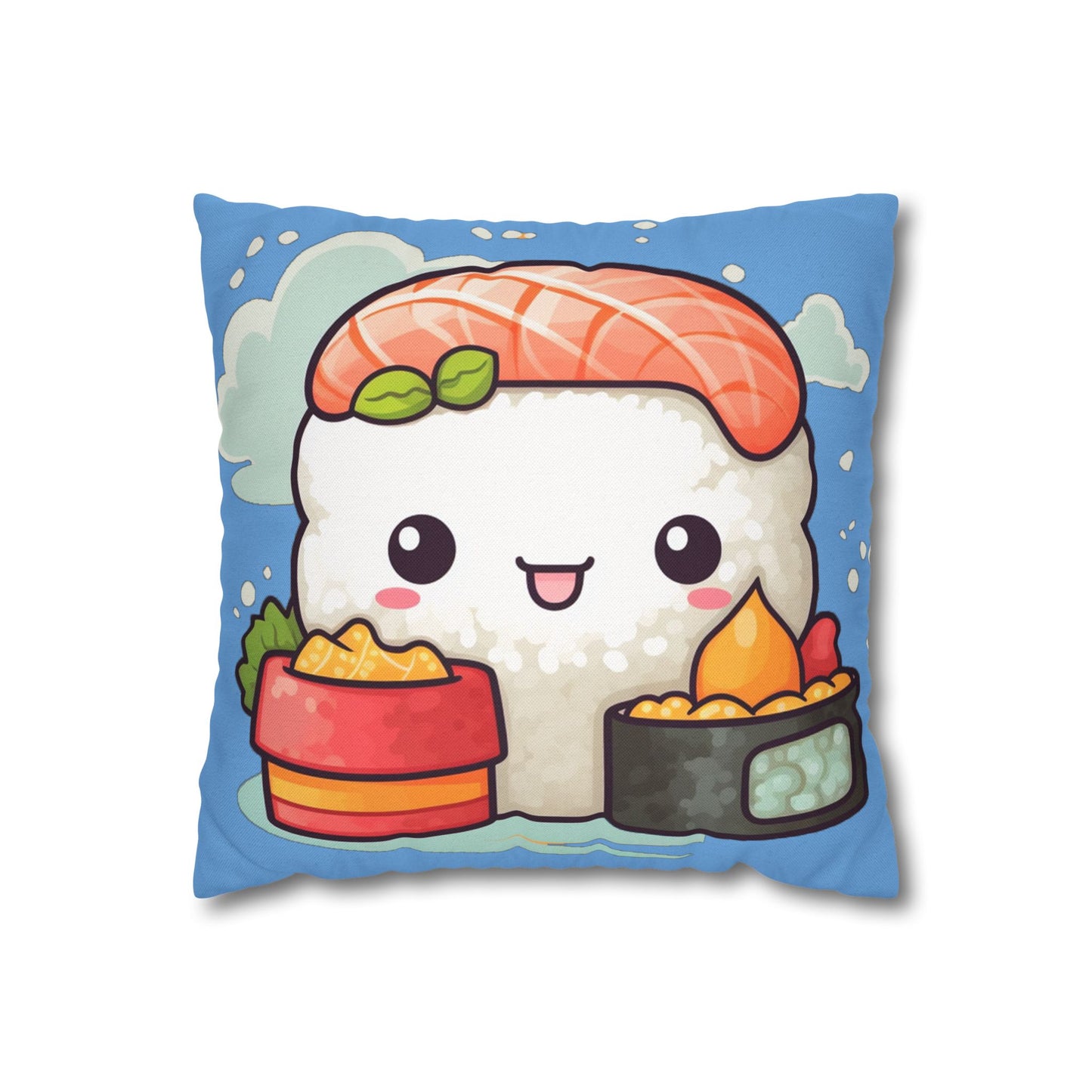 Anime Sushi - Japanese Cute kawaii - Otaku Gift - Spun Polyester Square Pillow Case