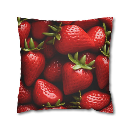 Strawberry Patch Picks: Home Decor and Gifts for the Ultimate Berry Fan - Spun Polyester Square Pillow Case