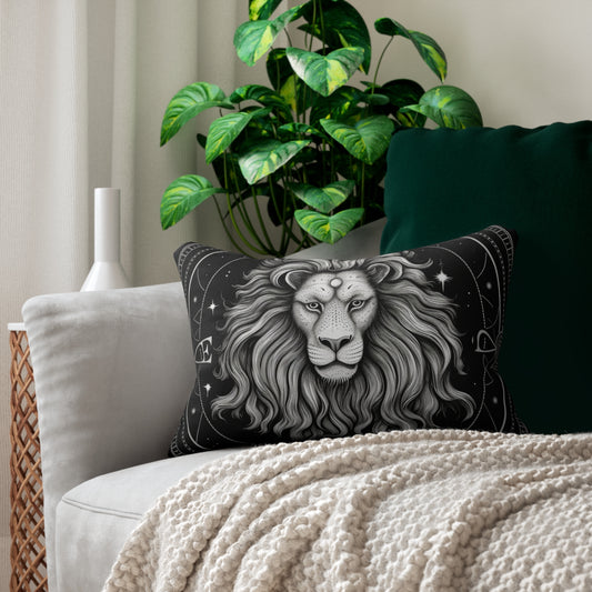 Leo Zodiac Design, Spun-Polyester Lumbar Pillow, Double-Sided Print