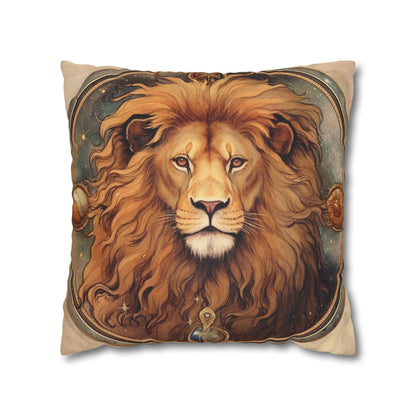 Astrological Leo Sign Vibrant Celestial Cosmic Zodiac - Spun Polyester Square Pillow Case