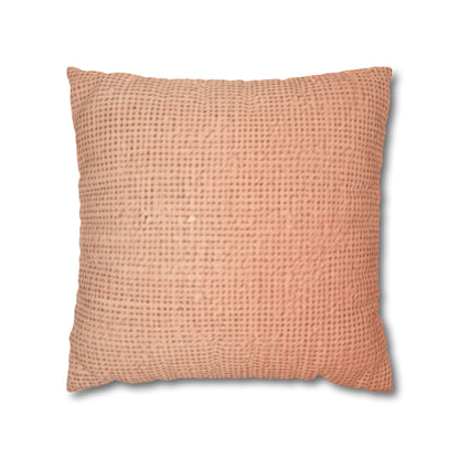 Soft Pink-Orange Peach: Denim-Inspired, Lush Fabric - Spun Polyester Square Pillow Case