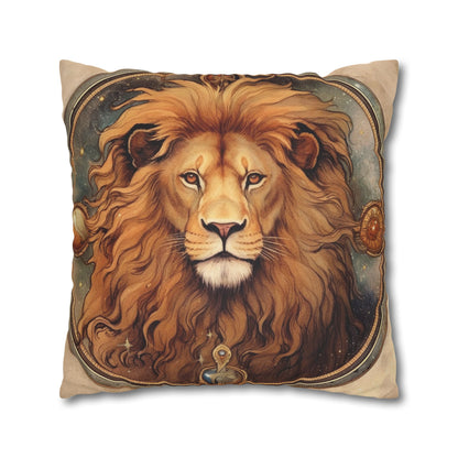 Astrological Leo Sign Vibrant Celestial Cosmic Zodiac - Spun Polyester Square Pillow Case