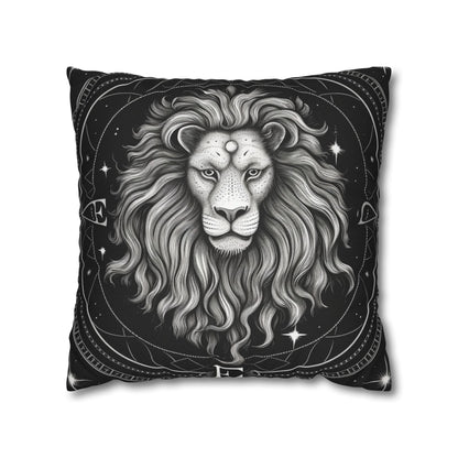 Leo Zodiac Sign Spun Polyester Square Pillow Case, Double Sided Print