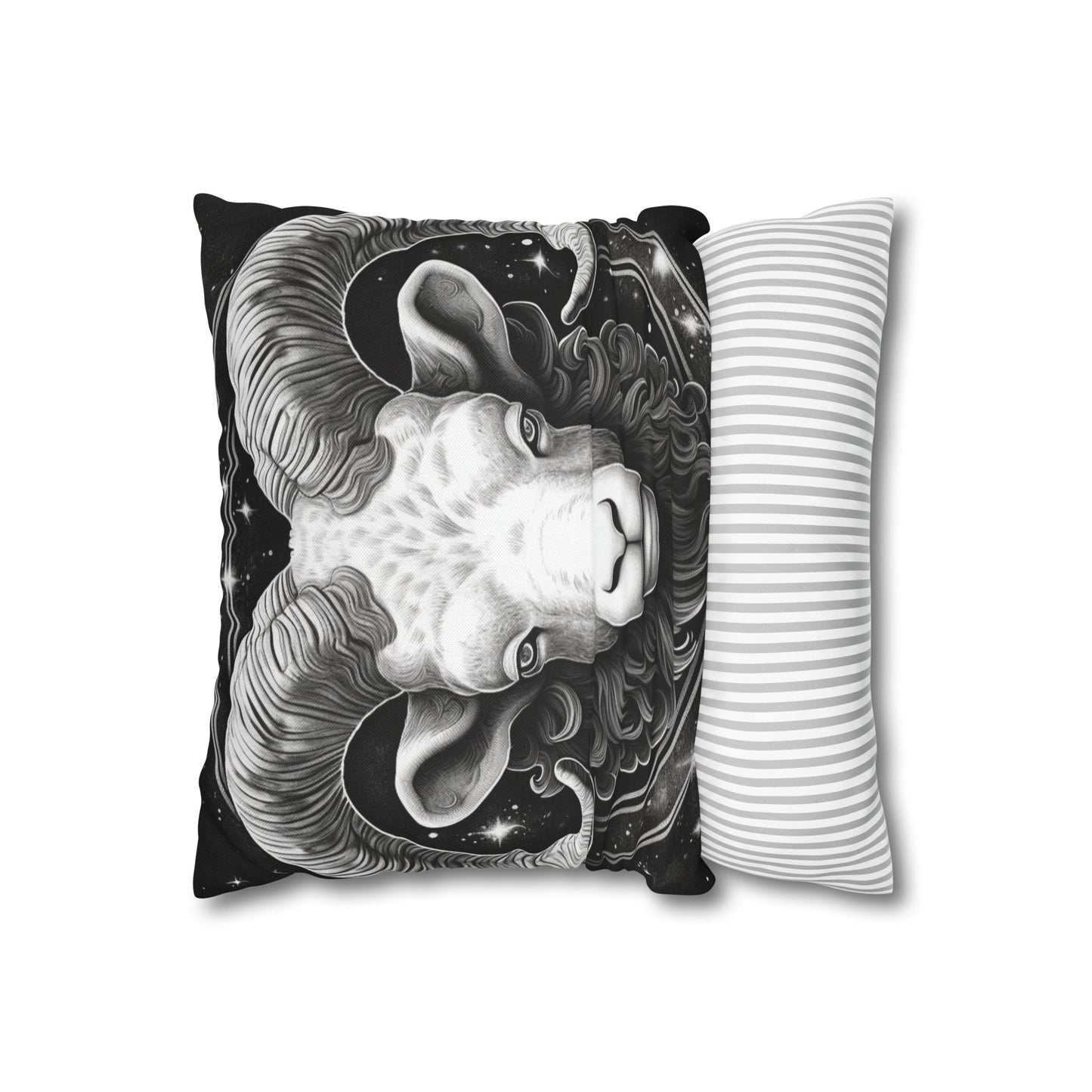 Aries Zodiac Sign Spun Polyester Square Pillow Case, Double Sided Print