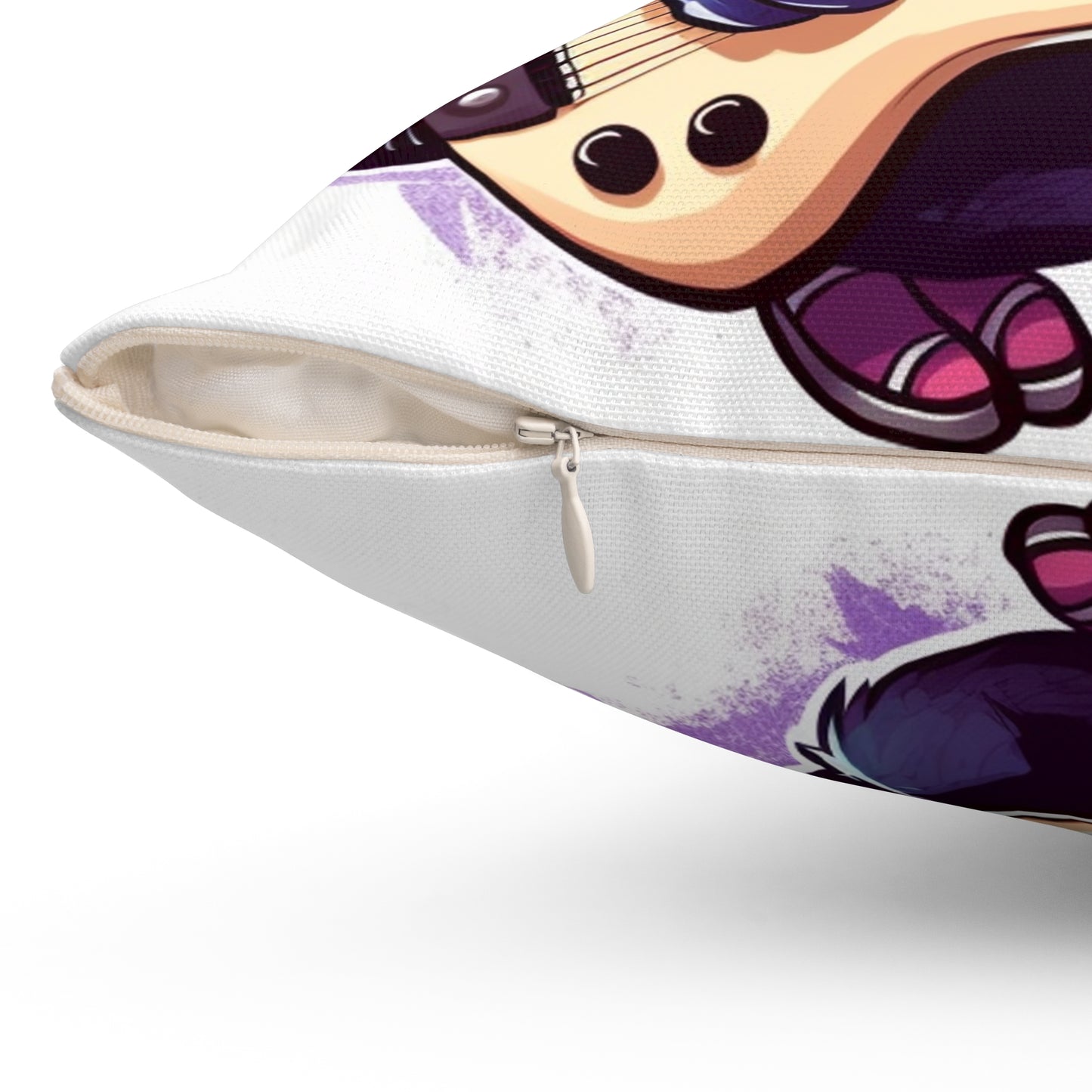 Musical Musician Opossum Anime Guitarist Spun Polyester Square Pillow