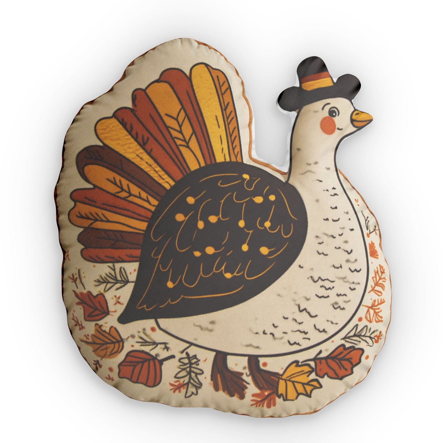 Thanksgiving Turkey Plush Shaped Pillow - Fall Decor Accent Cushion