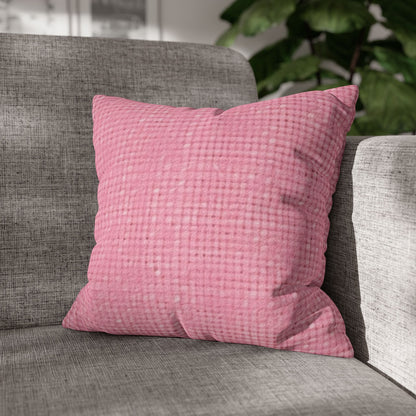 Pastel Rose Pink: Denim-Inspired, Refreshing Fabric Design - Spun Polyester Square Pillow Case