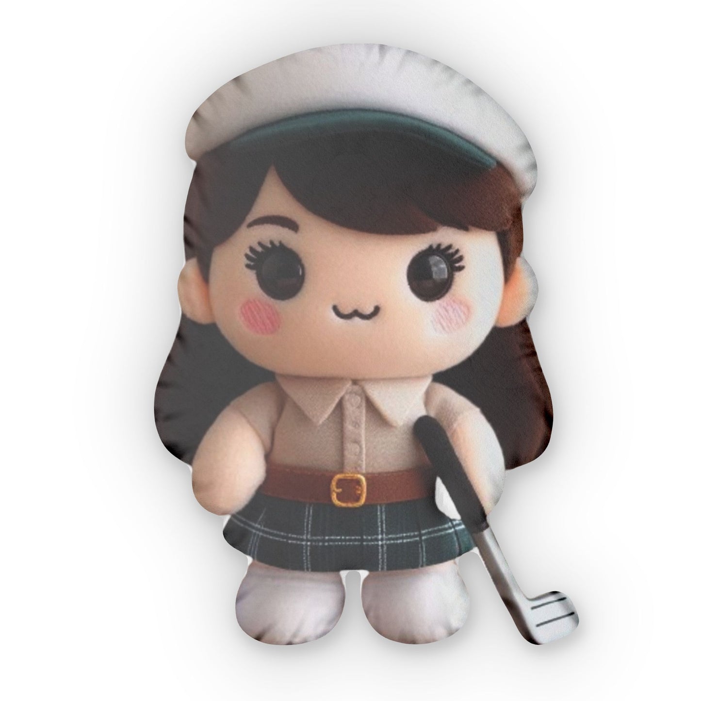 Woman Golfer, Girl Golf Gift, Plush Shaped Pillow