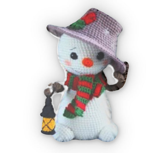 Snowman Crochet, Adorable Amigurumi Snowman, Christmas Crochet Decor, Holiday Gift Toy, Plush Shaped Pillow